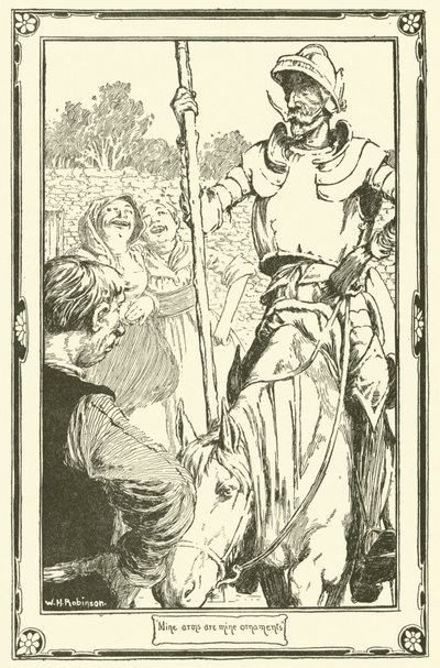Illustration til Don Quixote (litho) af William Heath Robinson