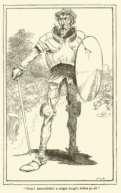 Illustration til Don Quixote (litho) af William Heath Robinson