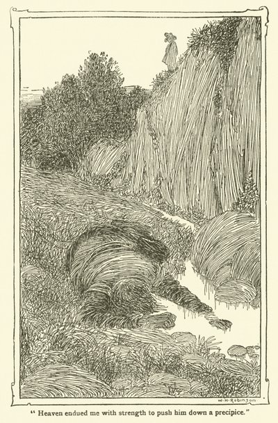 Illustration til Don Quixote (litho) af William Heath Robinson