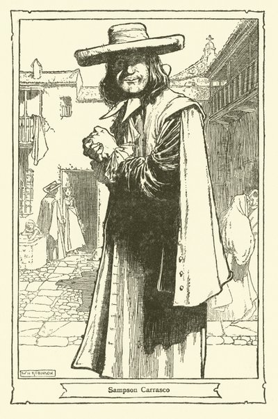 Illustration til Don Quixote (litho) af William Heath Robinson