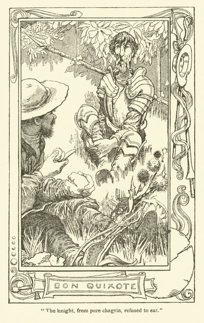 Illustration til Don Quixote (litho) af William Heath Robinson