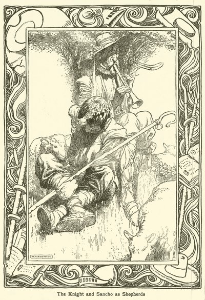 Illustration til Don Quixote (litho) af William Heath Robinson