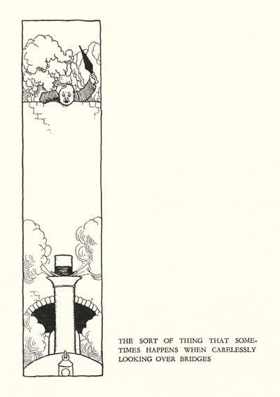 Illustration til Railway Ribaldry af W Heath Robinson (litho) af William Heath Robinson