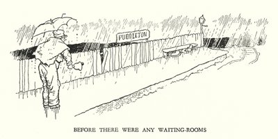 Illustration til Railway Ribaldry af W Heath Robinson (litho) af William Heath Robinson