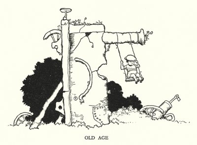 Illustration til Railway Ribaldry af W Heath Robinson (litho) af William Heath Robinson