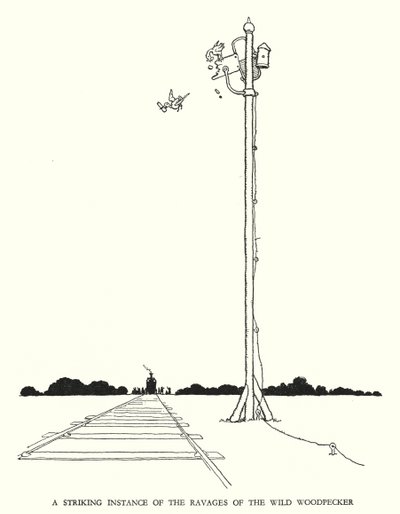 Illustration til Railway Ribaldry af W Heath Robinson (litho) af William Heath Robinson