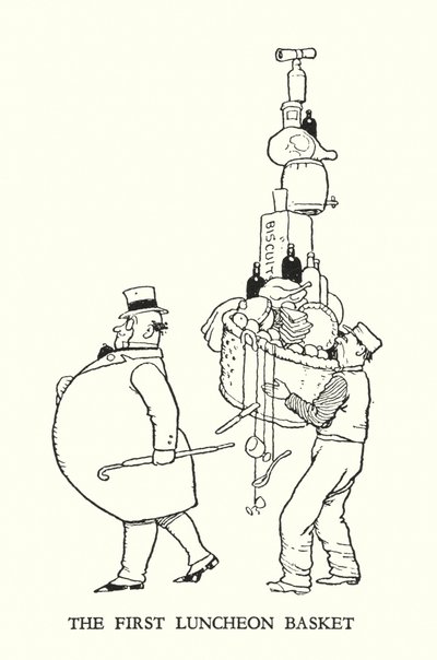 Illustration til Railway Ribaldry af W Heath Robinson (litho) af William Heath Robinson