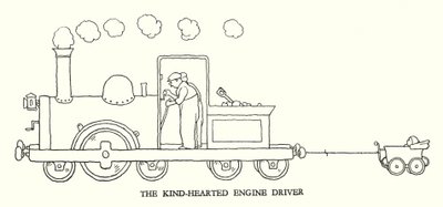 Illustration til Railway Ribaldry af W Heath Robinson (litho) af William Heath Robinson