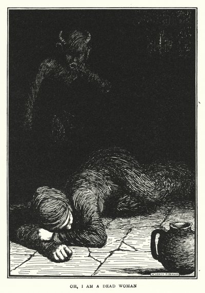 Åh, jeg er en død kvinde (litho) af William Heath Robinson