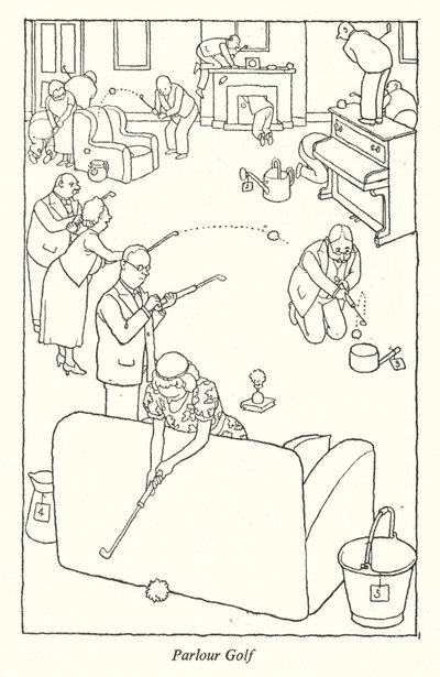 Parlor Golf (sten) af William Heath Robinson