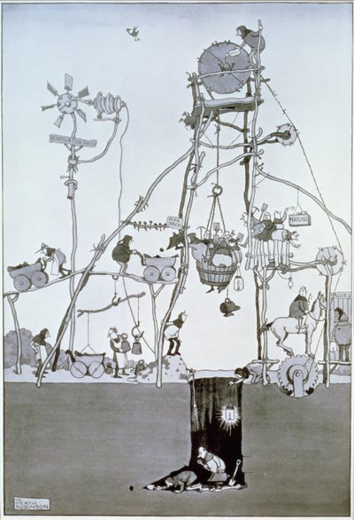 Pit Head, ca.1930 af William Heath Robinson