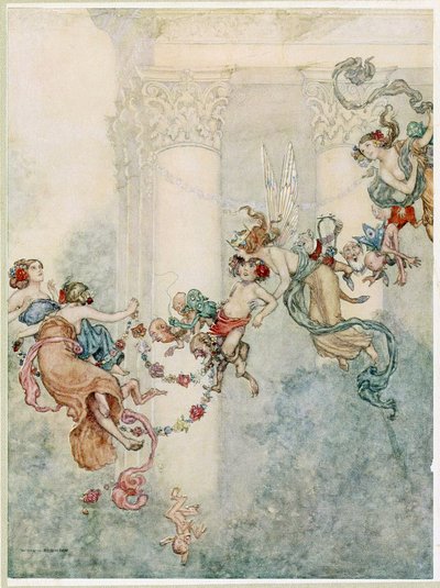 Puck: Hun har aldrig haft så sød en afveksling, fra A Midsummer Nights Dream, pub. 1914 af William Heath Robinson