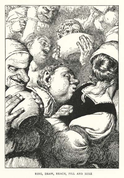 Ring, tegn, nå, fyld og bland (litho) af William Heath Robinson