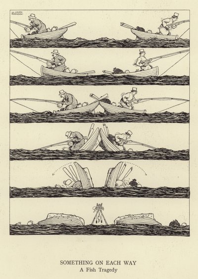 Noget på hver vej, en fisketragedie af William Heath Robinson