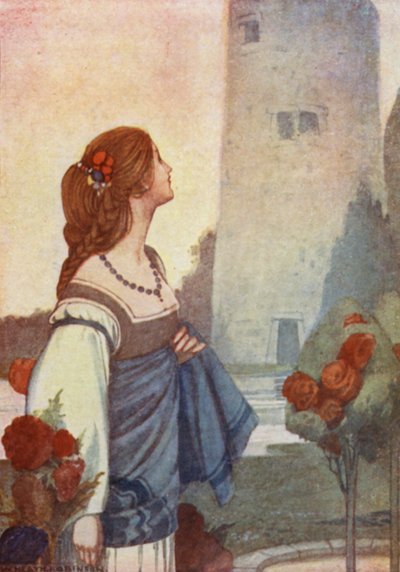 Historier fra Chaucer (farve litho) af William Heath Robinson