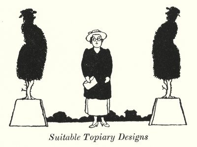 Egnede topiary-designs (litho) af William Heath Robinson