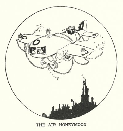 The Air Honeymoon (litho) af William Heath Robinson