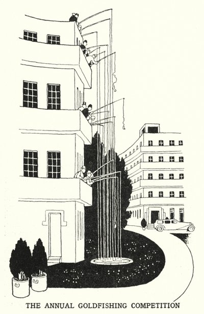 Den årlige guldfiskekonkurrence (litho) af William Heath Robinson