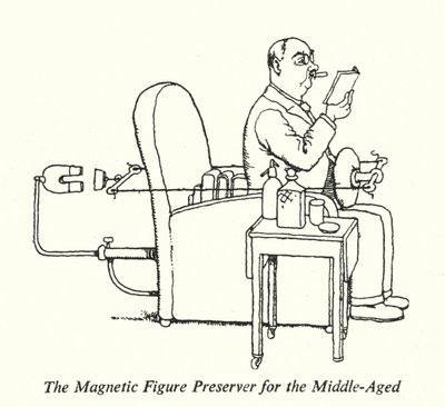 Den magnetiske figurbeskytter for middelalderen (litho) af William Heath Robinson