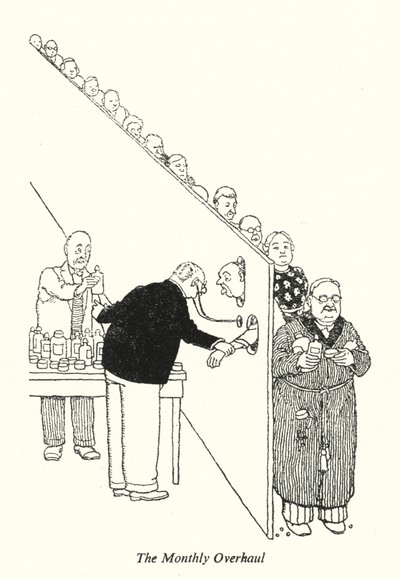 Det månedlige eftersyn (litho) af William Heath Robinson