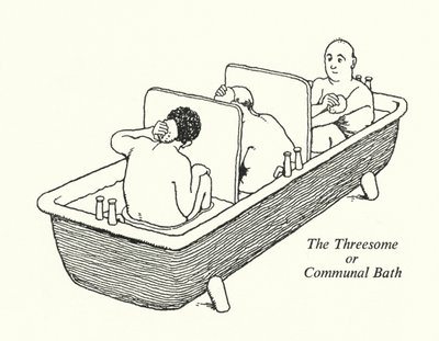 Trekanten eller fællesbadet (litho) af William Heath Robinson