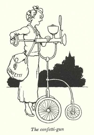 Konfettipistolen (litho) af William Heath Robinson