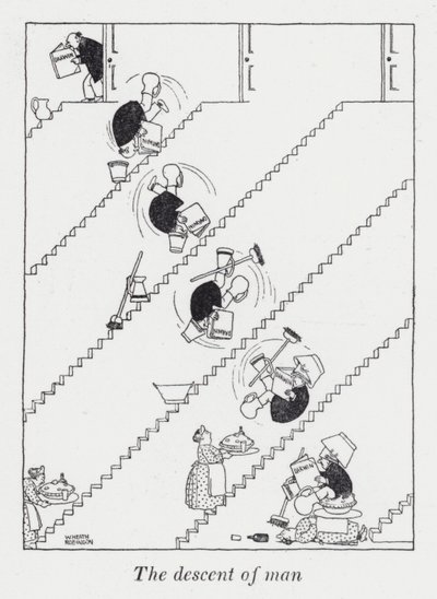Menneskets afstamning (litho) af William Heath Robinson