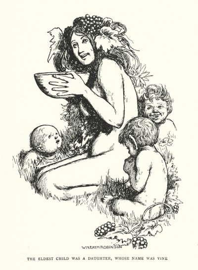 Det ældste barn var en datter, hvis navn var Vine (litho) af William Heath Robinson