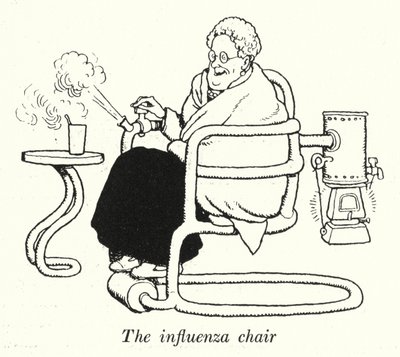 Influenzastolen (litho) af William Heath Robinson