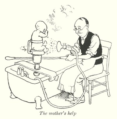 Moderens hjælp (litho) af William Heath Robinson