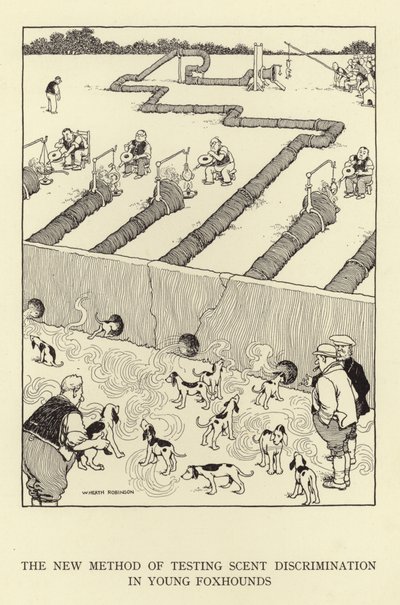 Den nye metode til test af duftdiskrimination hos unge rævehunde af William Heath Robinson