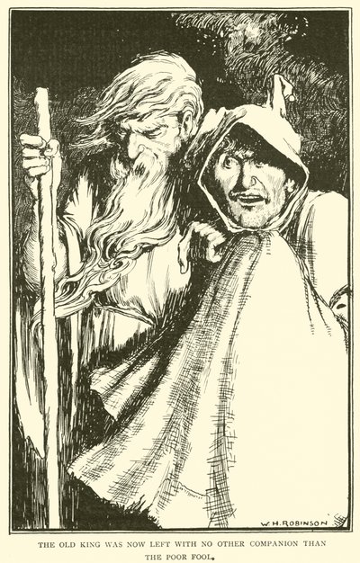 Den gamle konge stod nu uden anden følgesvend end den stakkels tåbe af William Heath Robinson