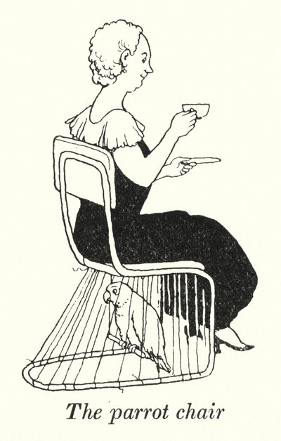 Papegøjestolen (litho) af William Heath Robinson