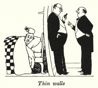Tynde vægge (litho) af William Heath Robinson