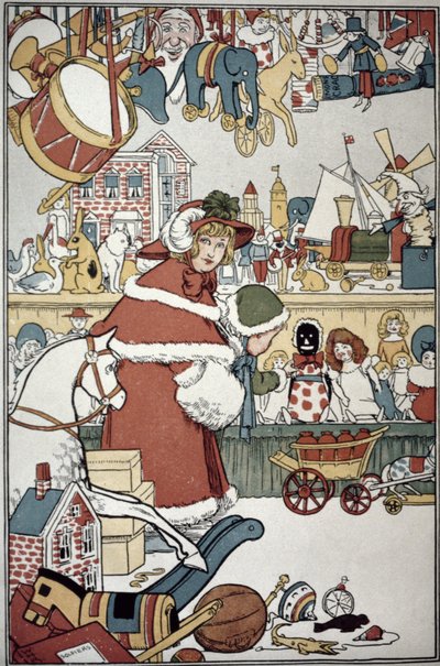 Legetøj til jul, ca. 1900 af William Heath Robinson