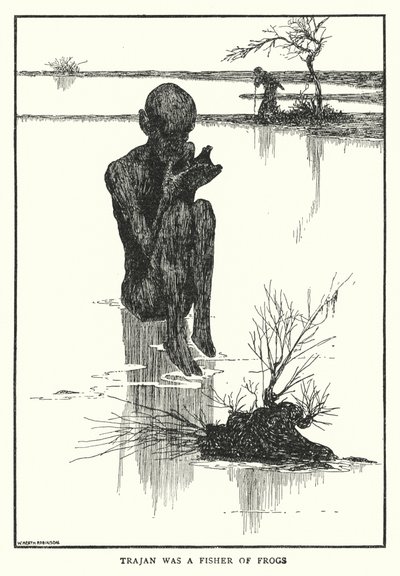 Trajan var en frøfisker (litho) af William Heath Robinson