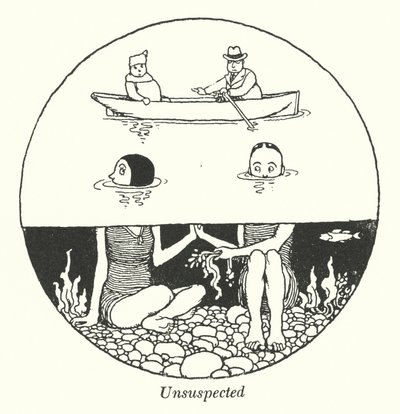 Ikke mistænkt (litho) af William Heath Robinson