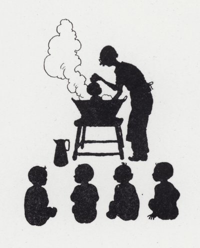 Vask babyer (litho) af William Heath Robinson