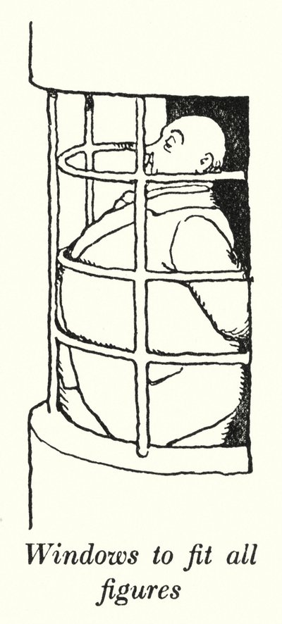 Vinduer, der passer til alle figurer (litho) af William Heath Robinson