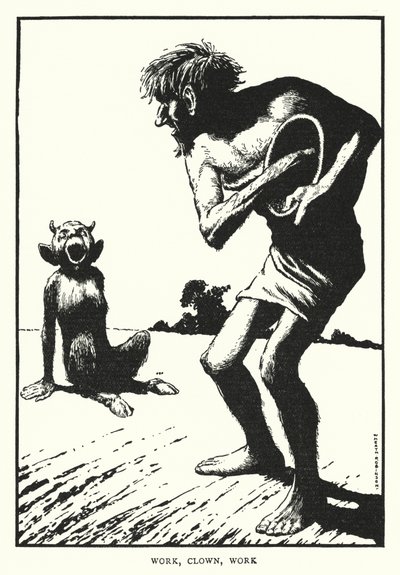 Arbejde, klovn, arbejde (litho) af William Heath Robinson
