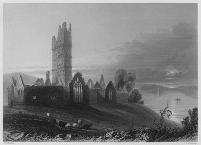 Abbey of Moyne (gravering) af William Henry (after) Bartlett