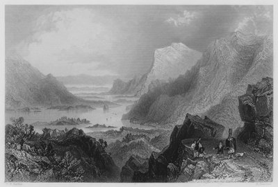 Indflyvning til Killarney fra Kenmare Road (gravering) af William Henry (after) Bartlett