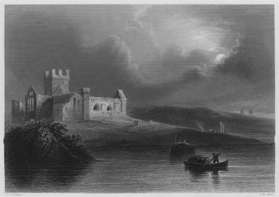 Dunbrody Abbey (gravering) af William Henry (after) Bartlett