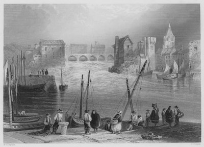 Galway, fra Gladdagh (gravering) af William Henry (after) Bartlett