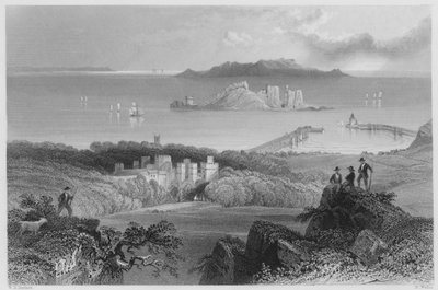 Howth Castle (gravering) af William Henry (after) Bartlett