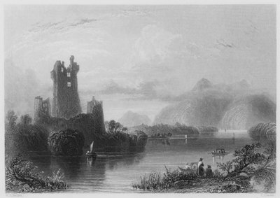 Ross Castle, Killarney (gravering) af William Henry (after) Bartlett