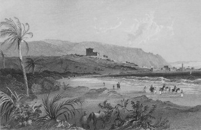 Indflyvning til Caipha, Acre-bugten, Palæstinas kyst af William Henry Bartlett