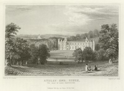 Audley End, Essex, sæde for Lord Braybrooke af William Henry Bartlett