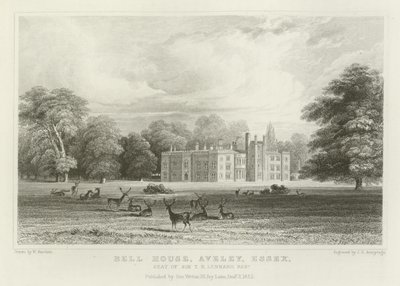 Bell House, Aveley, Essex, sæde for Sir TB Lennard, Baronet af William Henry Bartlett