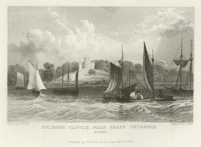 Belmont Castle, nær Grays Thurrock, Essex af William Henry Bartlett